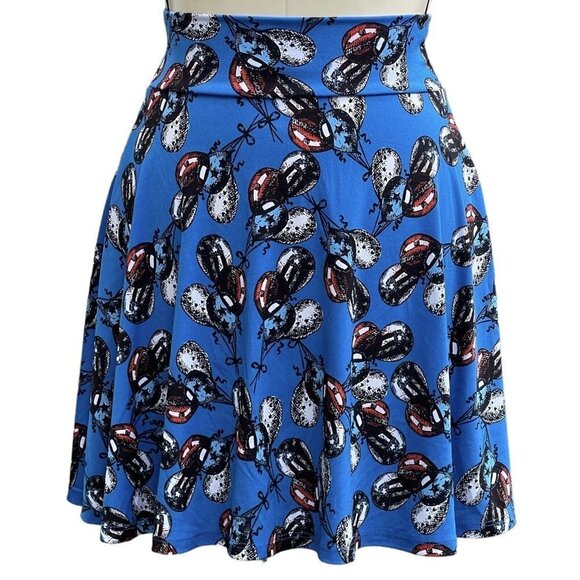 LulaRoe Patriotic Balloons Stars & Stripes Girl's Skirt Size 8 Skater A-Line EUC - Picture 3 of 11